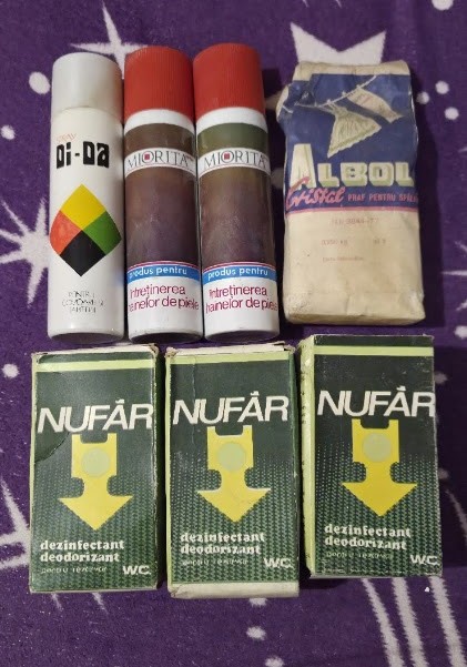 Lot Rar Produse Curățenie Vintage - Perioada Comunistă (Anii '80) - Stare de Colecție
