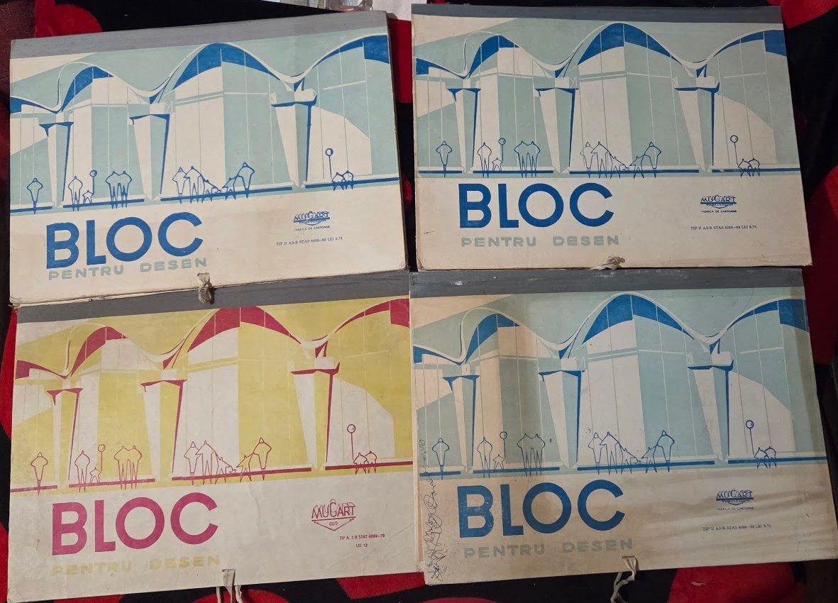 Lot 4 Coperte Vintage Bloc Desen MUCART – Anii '70-'80