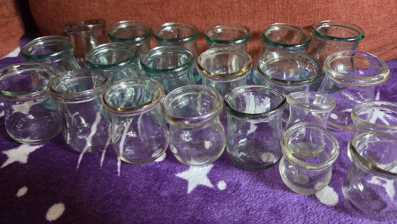 Set 21 Ventuze Medicale din Sticlă anii '80